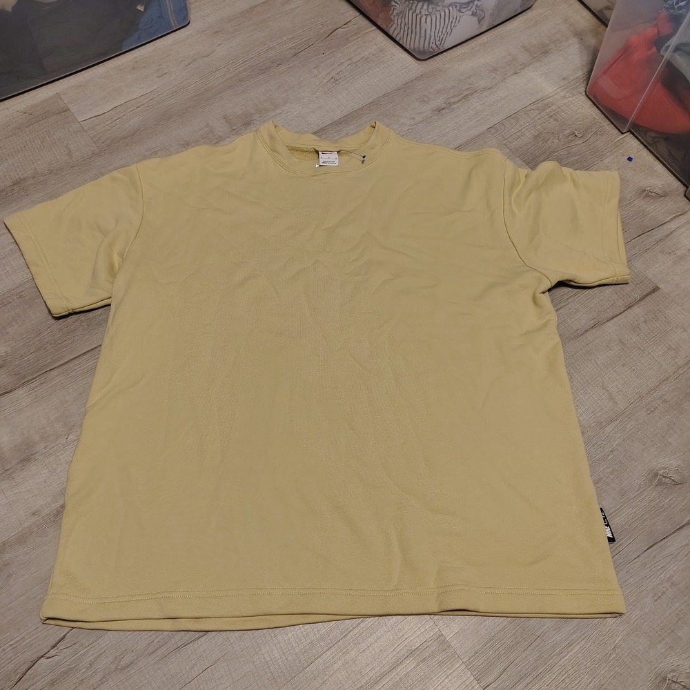 Nike C.72 Mens XL Tan Short Sleeve Heavy Cotton Swoosh T-Shirt Mustard Yellow